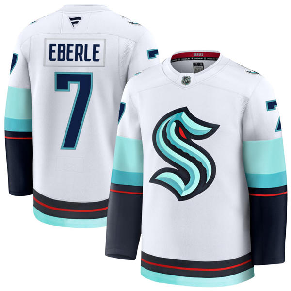 Mens Seattle Kraken #7 Jordan Eberle Fanatics Away White Premium Player Jersey