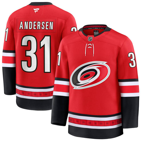 Mens Carolina Hurricanes #31 Frederik Andersen Fanatics Alternate Red Primegreen Player Jersey