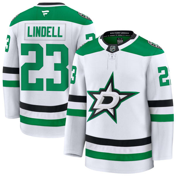 Men's Dallas Stars #23 Esa Lindell Fanatics White Away Player Jersey