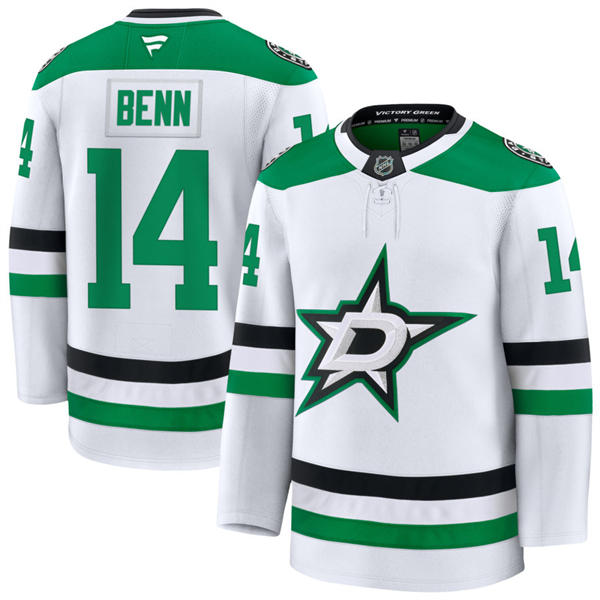 Mens Dallas Stars #14 Jamie Benn Fanatics White Away Player Jersey