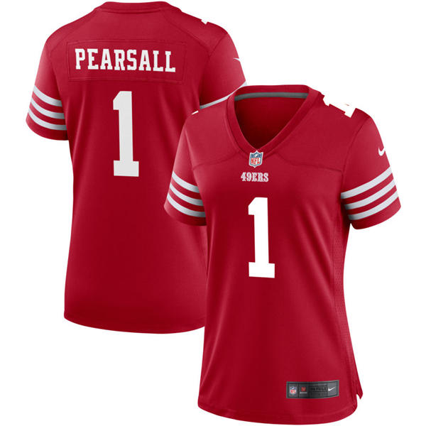 Womens San Francisco 49ers #1 Ricky Pearsall  Nike Scarlet Limited Jersey