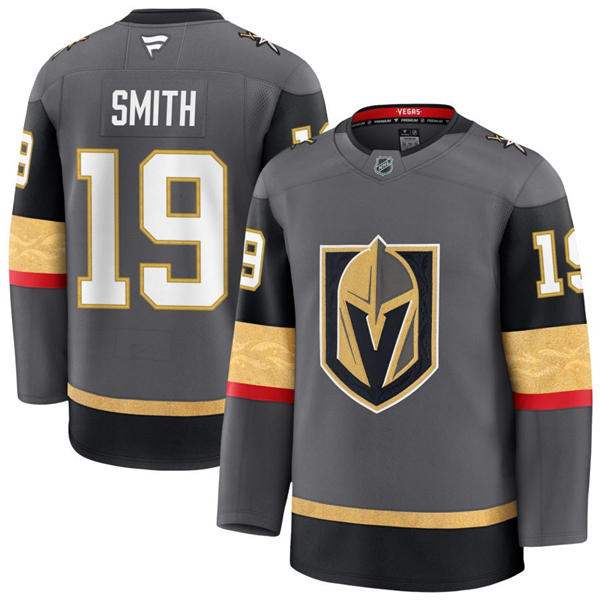Mens Vegas Golden Knights #19 Reilly Smith Stitched Fanatics Gray Alternate Premium Jersey