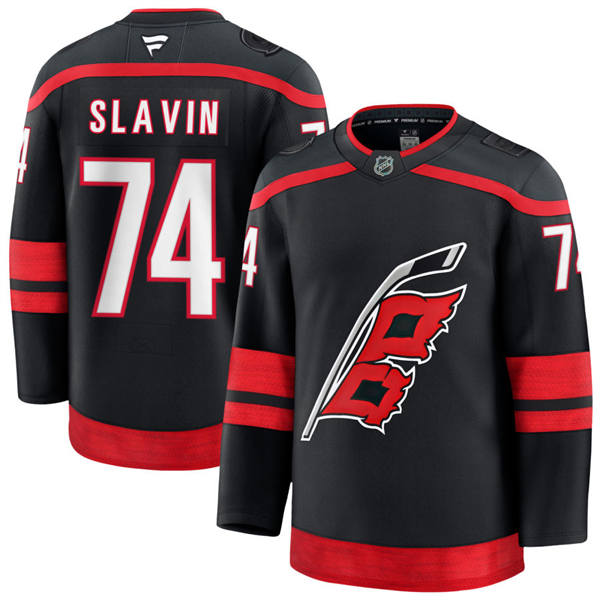 Mens Carolina Hurricanes #74 Jaccob Slavin Fanatics Black Home Player Jersey