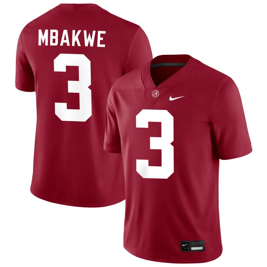 Mens Youth Alabama Crimson Tide #3 Jaylen Mbakwe Maroon College Football Game Jersey