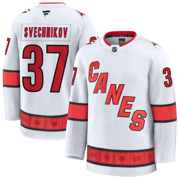 Men's Carolina Hurricanes #37 Andrei Svechnikov Fanatics White Away Player Jersey