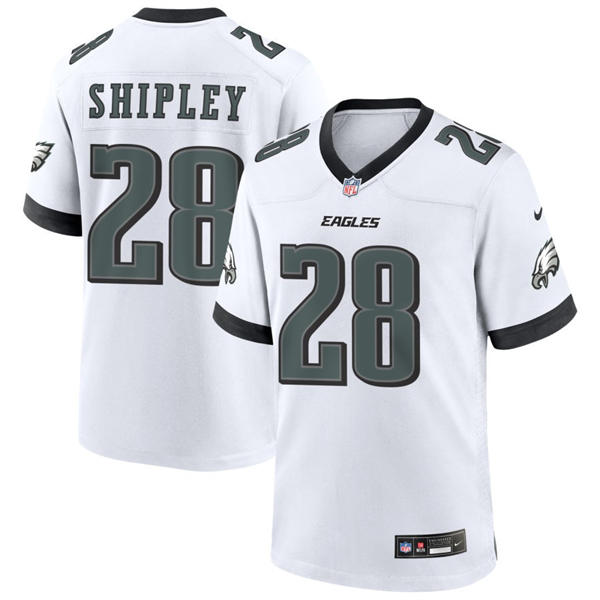 Mens Philadelphia Eagles #28 Will Shipley Nike White Vapor Limited Player Jersey