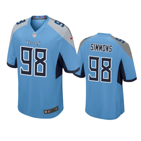 Mens Tennessee Titans #98 Jeffery Simmons Nike Light Blue Alternate Vapor Untouchable Limited Jersey