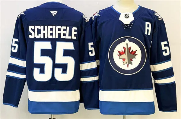 Men's Winnipeg Jets #55 Mark Scheifele Fanatics Navy Home Jersey