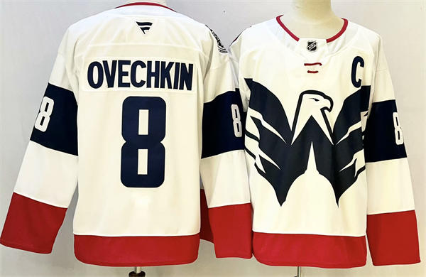 Men's Washington Capitals #8 Alexander Ovechkin 2023 Stadium Series Player Jersey White