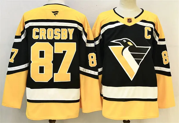 Men's Pittsburgh Penguins #87 Sidney Crosby Black 2022 Reverse Retro Primegreen Jersey