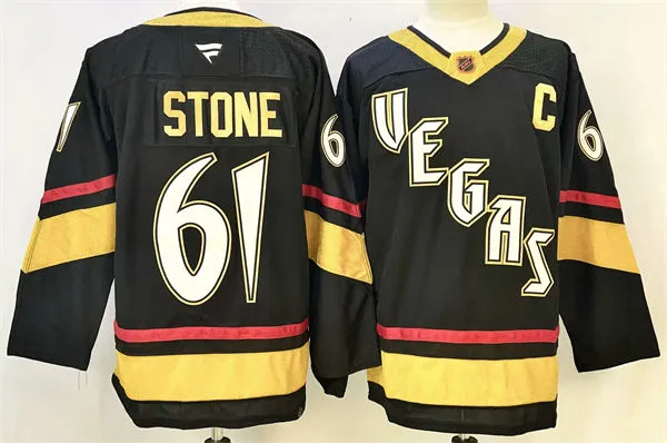 Mens Vegas Golden Knights #61 Mark Stone Black 2022 Reverse Retro Primegreen Jersey