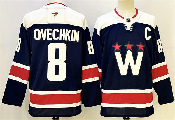 Men's Washington Capitals #8 Alexander Ovechkin Navy Third Fanatics NHL Jersey