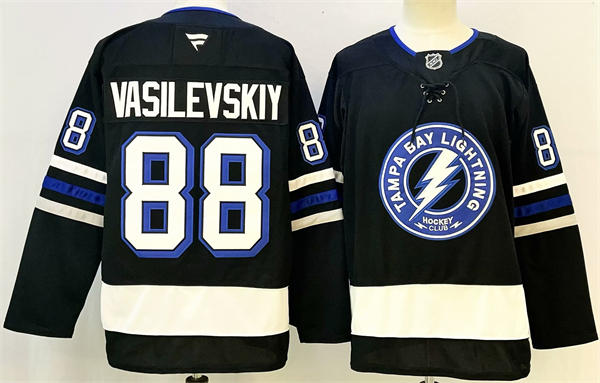 Mens Tampa Bay Lightning #88 Andrei Vasilevskiy 2023-24 Alternate Primegreen Jersey Black